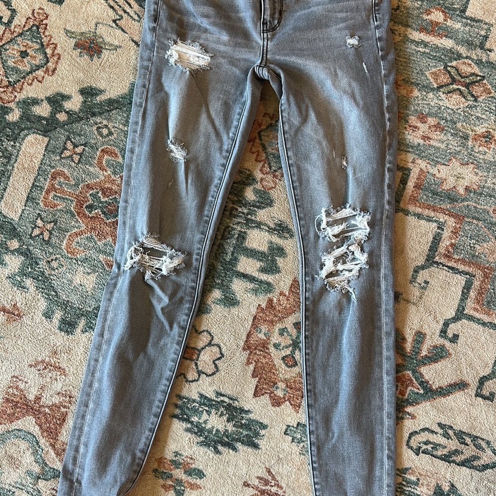 American Eagle Outfitters Distressed Gray Jeggings
